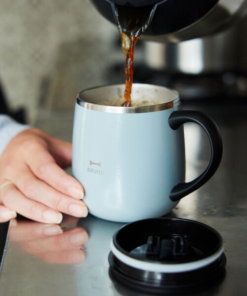 BRUNO（ブルーノ）の「BRUNO/ブルーノ 蓋つきステンレスマグ short 0.32L（グラス/マグカップ/タンブラー・レディース・サックスブルー/ナチュラル/ライトグレー/ピンク・ONE SIZE）」の3枚目の写真