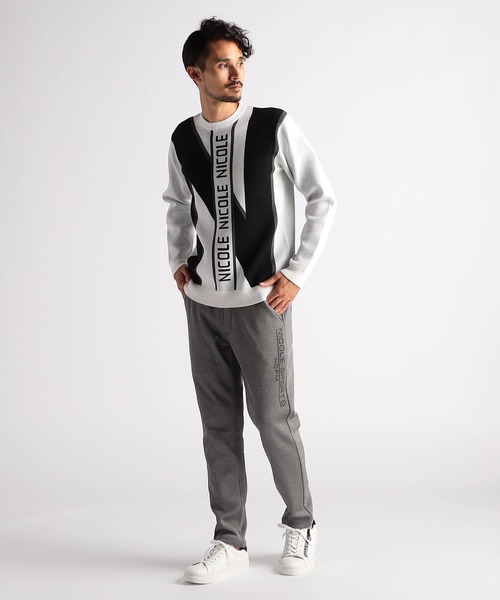 NICOLE CLUB FOR MEN(ニコルクラブフォーメン)の「【NICOLE SPORTS】ビッグロゴニット(ニット/セーター・メンズ・ブラック/オフホワイト・MEDIUM/LARGE/X-LARGE)」の3枚目の写真