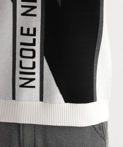 NICOLE CLUB FOR MEN(ニコルクラブフォーメン)の「【NICOLE SPORTS】ビッグロゴニット(ニット/セーター・メンズ・ブラック/オフホワイト・MEDIUM/LARGE/X-LARGE)」の9枚目の写真