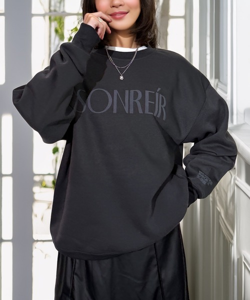 セール】一目惚れ 袖も映える 暖か 裏起毛 スウェット トレーナー 韓国