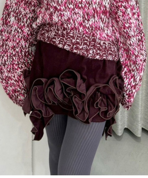 LILY BROWN（リリーブラウン）の「３Ｄモチーフミニスカート（スカート・レディース・ライトブルー/ホワイト/ボルドー・0/1）」の3枚目の写真