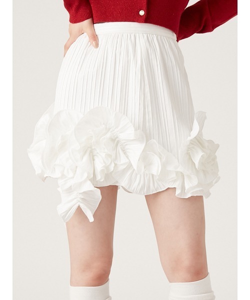 LILY BROWN（リリーブラウン）の「３Ｄモチーフミニスカート（スカート・レディース・ライトブルー/ホワイト/ボルドー・0/1）」の10枚目の写真