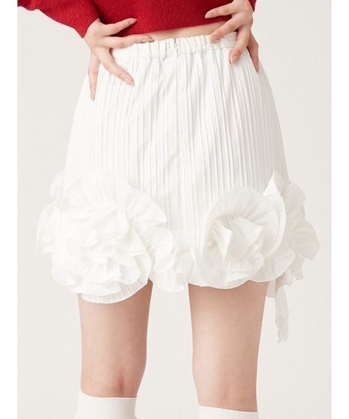 LILY BROWN（リリーブラウン）の「３Ｄモチーフミニスカート（スカート・レディース・ライトブルー/ホワイト/ボルドー・0/1）」の11枚目の写真