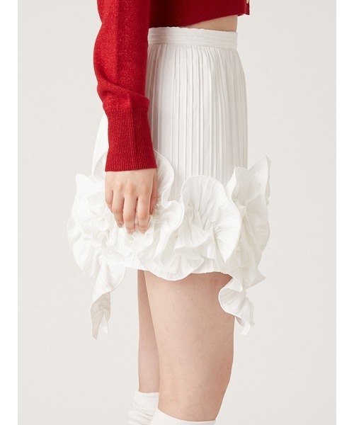 LILY BROWN（リリーブラウン）の「３Ｄモチーフミニスカート（スカート・レディース・ライトブルー/ホワイト/ボルドー・0/1）」の12枚目の写真