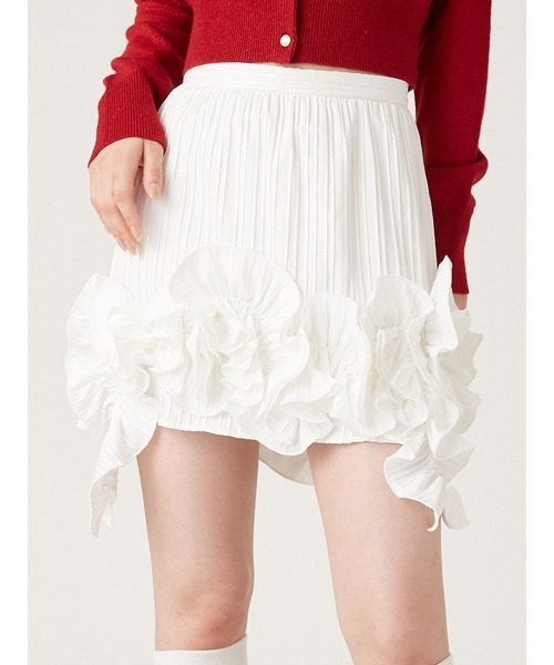 LILY BROWN（リリーブラウン）の「３Ｄモチーフミニスカート（スカート・レディース・ライトブルー/ホワイト/ボルドー・0/1）」の16枚目の写真