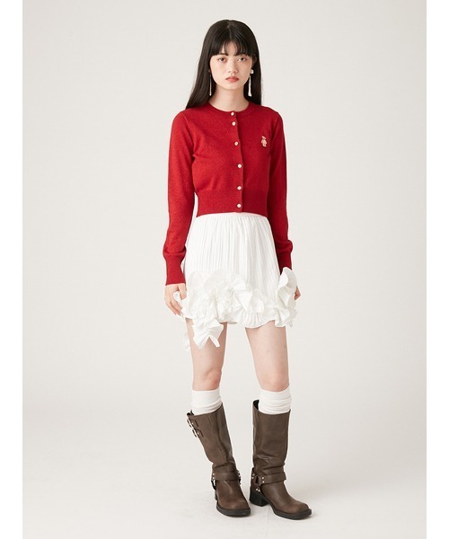 LILY BROWN（リリーブラウン）の「３Ｄモチーフミニスカート（スカート・レディース・ライトブルー/ホワイト/ボルドー・0/1）」の8枚目の写真