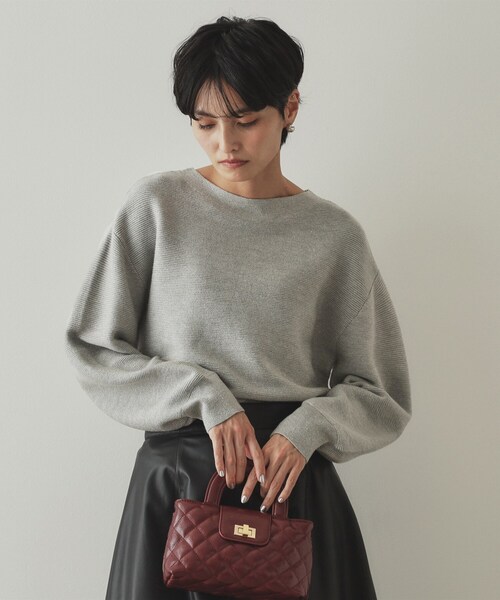 OPAQUE.CLIP（オペークドットクリップ）の「◆≪エマール検証済≫ラメガーターボートネックニット【洗濯機洗い可】（ニット/セーター・レディース・ホワイト系8/ライトグレー系5/チャコール/ブラウン系6/パープル系1/ブルー系その他7・36/38/40/42）」の20枚目の写真