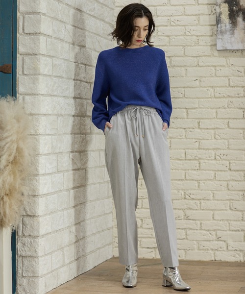 OPAQUE.CLIP（オペークドットクリップ）の「◆≪エマール検証済≫ラメガーターボートネックニット【洗濯機洗い可】（ニット/セーター・レディース・ホワイト系8/ライトグレー系5/チャコール/ブラウン系6/パープル系1/ブルー系その他7・36/38/40/42）」の8枚目の写真