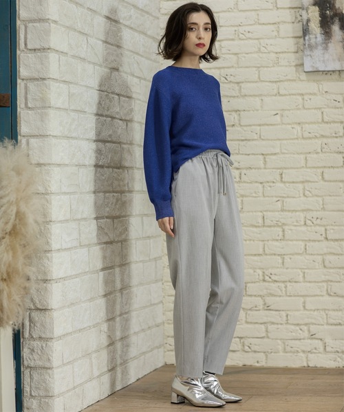 OPAQUE.CLIP（オペークドットクリップ）の「◆≪エマール検証済≫ラメガーターボートネックニット【洗濯機洗い可】（ニット/セーター・レディース・ホワイト系8/ライトグレー系5/チャコール/ブラウン系6/パープル系1/ブルー系その他7・36/38/40/42）」の9枚目の写真