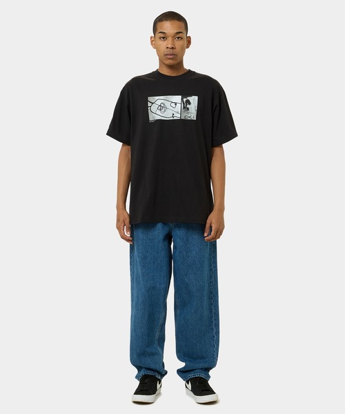 HUF ハフ 半袖 スウェットシャツ ブラック XXL HUF ハフ Tシャツ 半袖 メンズ レディース ストリート ブランド