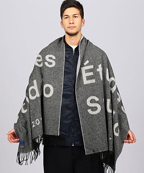 Etudes Studio(エチュードスタジオ)の「Etudes Studio(エチュードスタジオ) LOGO MUFFLER(ストール/ショール・メンズ・ブラック・フリー)」の5枚目の写真