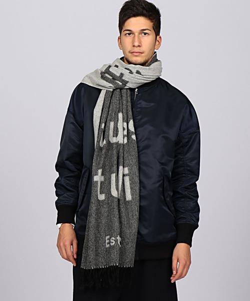 Etudes Studio(エチュードスタジオ)の「Etudes Studio(エチュードスタジオ) LOGO MUFFLER(ストール/ショール・メンズ・ブラック・フリー)」の6枚目の写真