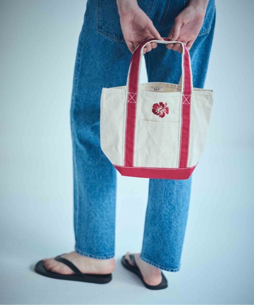 SEA（シー）の「ハイビスカス スーベニアトートS（トートバッグ・レディース・ブラック/レッド/ネイビー・ONE SIZE）」の6枚目の写真