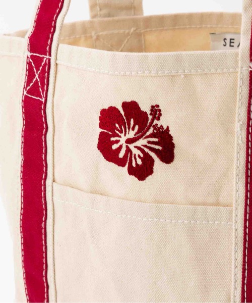 SEA（シー）の「ハイビスカス スーベニアトートS（トートバッグ・レディース・ブラック/レッド/ネイビー・ONE SIZE）」の7枚目の写真