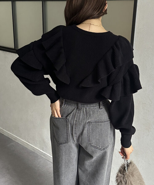 セール】フリルニットプルオーバー（ニット/セーター）｜Thevon