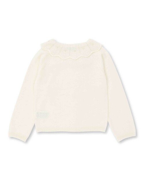 Tartine et Chocolat（タルティーヌエショコラ）の「襟パールビジュー付きセーター(100~140cm)（ニット/セーター・キッズ・オフホワイト/グレー・120cm/110cm/100cm/140cm/130cm）」の7枚目の写真