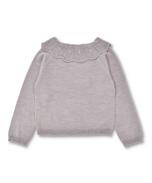 Tartine et Chocolat（タルティーヌエショコラ）の「襟パールビジュー付きセーター(100~140cm)（ニット/セーター・キッズ・オフホワイト/グレー・120cm/110cm/100cm/140cm/130cm）」の12枚目の写真
