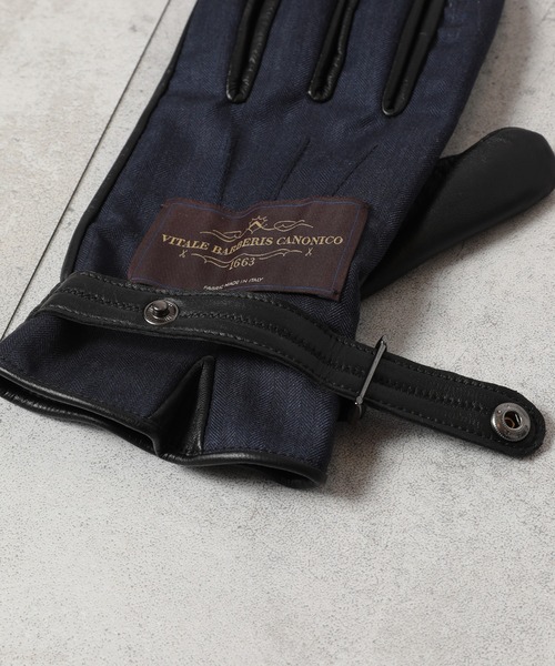 【セール】リアルレザーコンビグローブ＜スマートフォン操作可能＞（手袋）｜MEN'S BIGI（メンズビギ）