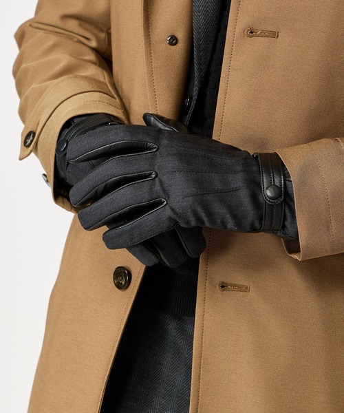 【セール】リアルレザーコンビグローブ＜スマートフォン操作可能＞（手袋）｜MEN'S BIGI（メンズビギ）