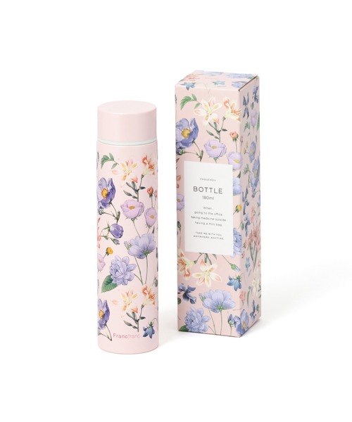 Francfranc(フランフラン)の「シュシュ ボトル 180ml マルチフラワー ピンク(水筒・レディース・ピンク・FREE)」の1枚目の写真