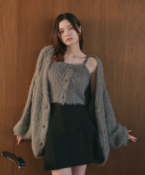 Fupel / ラメシャギーニットキャミカーディガン fupel（フぺル）の「lame shaggy knit cami cardigan / ラメ