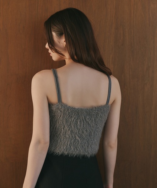 fupel（フぺル）の「lame shaggy knit cami cardigan / ラメ