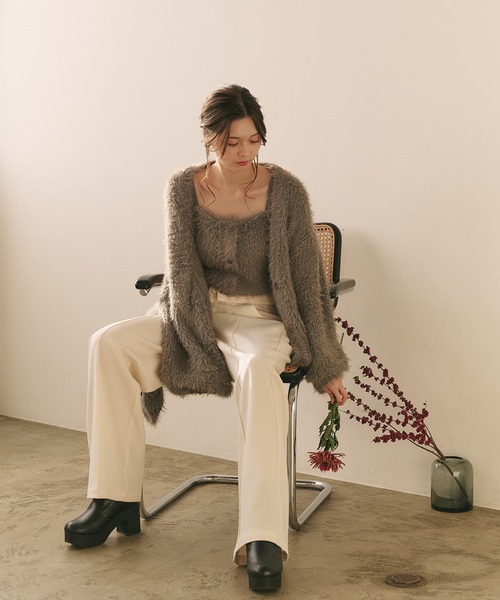 Fupel / ラメシャギーニットキャミカーディガン fupel（フぺル）の「lame shaggy knit cami cardigan / ラメ
