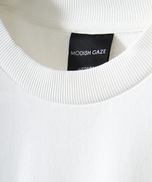 MODISH GAZE(モディシュガゼ)の「MODISH GAZE 裏毛 クルーネック 長袖 BIG スウェット カレッジ マスコット(スウェット・メンズ・オフホワイト/ダークブラウン/チャコール・L/M)」の11枚目の写真