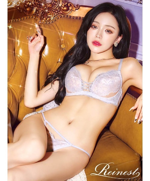 ラグジュアリー スピンドル レース ブラジャー & バック透け Tバック ショーツ（ブラ&ショーツ）｜Reinest（レイネスト）