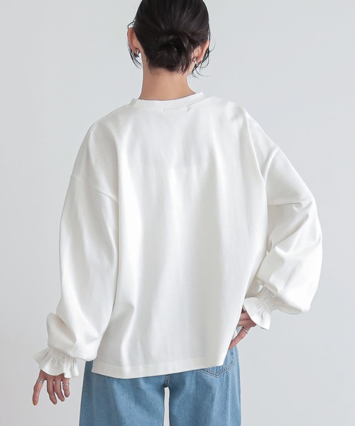 n'OrLABEL（ノアールレーベル）の「『キャンディスリーブロゴカットソー』（Tシャツ/カットソー・レディース・ネイビー/オフホワイト/グリーン・FREE）」の6枚目の写真