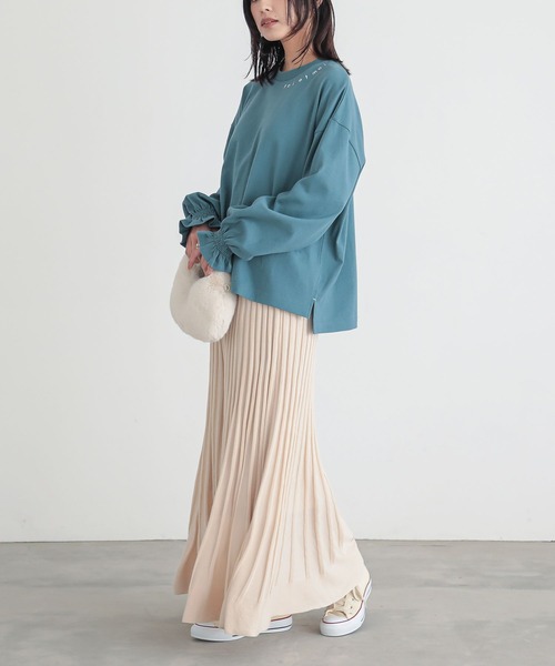 n'OrLABEL（ノアールレーベル）の「『キャンディスリーブロゴカットソー』（Tシャツ/カットソー・レディース・ネイビー/オフホワイト/グリーン・FREE）」の21枚目の写真