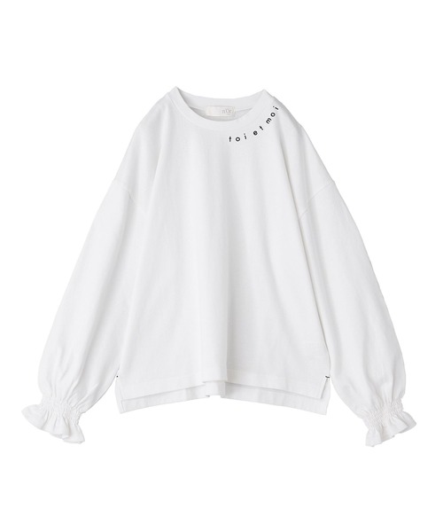 n'OrLABEL（ノアールレーベル）の「『キャンディスリーブロゴカットソー』（Tシャツ/カットソー・レディース・ネイビー/オフホワイト/グリーン・FREE）」の10枚目の写真