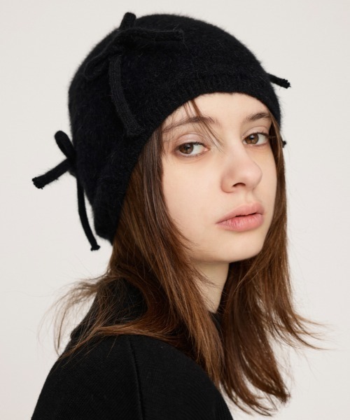 SLY(スライ)の「RIBBON SHAGGY BEANIE リボン シャギー ビーニー(ニットキャップ/ビーニー・レディース・アイボリー/ブラック・FREE)」の18枚目の写真