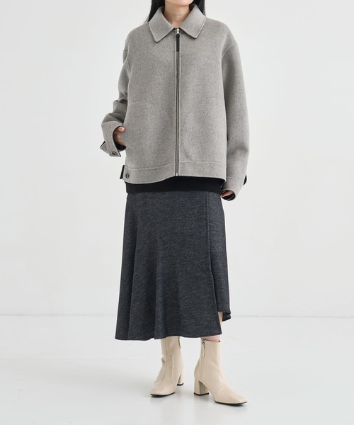 00s バナナリパブリック カシミヤ ウール ブルゾン 短丈 ショート丈 Y2K ダンボールニット スナップ ショートブルゾン（1221BI08