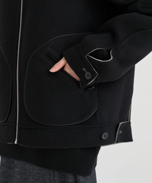 ⭐★かこ★⭐　　 ショートブルゾン ネイビー　サイズ2 カシミヤ混 THE TOKYO/ザトウキョウ】CASHMERE REVERSIBLE SHORT BLOUSON/カシミヤ