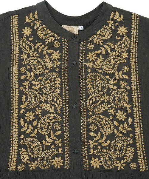 チチカカ（チチカカ）の「Rico クレープペイズリー刺繍ワンピース（ワンピース・レディース・イエロー/ライトベージュ/チャコールグレー・FREE）」の19枚目の写真