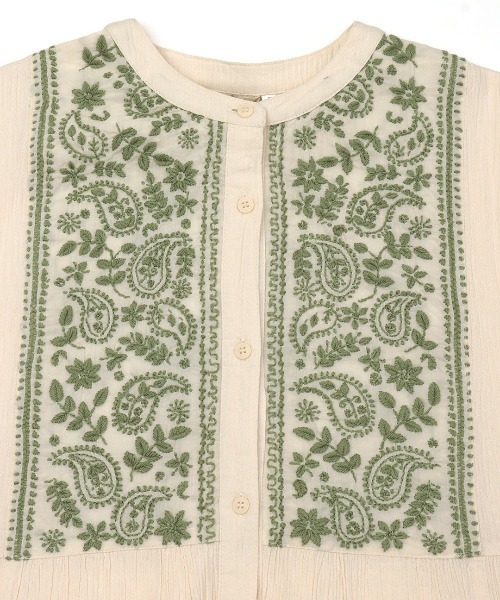 チチカカ（チチカカ）の「Rico クレープペイズリー刺繍ワンピース（ワンピース・レディース・イエロー/ライトベージュ/チャコールグレー・FREE）」の17枚目の写真