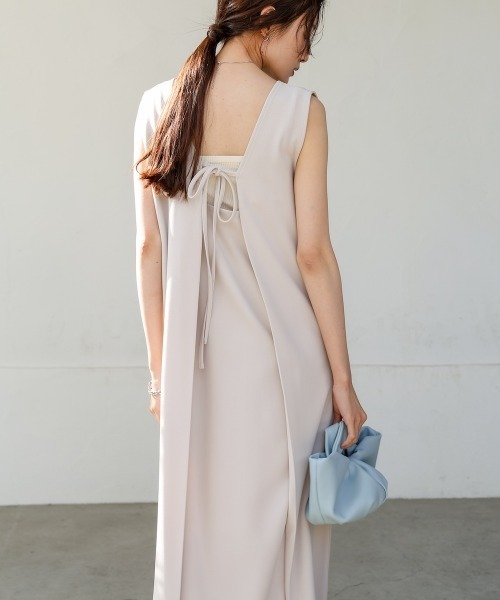 Bab(バブ)の「【低身長さん向けサイズあり】【マタニティ】【イージーケア】イージージョーゼット前後2WAYジャンパースカート(ワンピース・レディース・アイボリー/ベージュ/チャコールグレー/モカ/ブラック・S/M)」の2枚目の写真