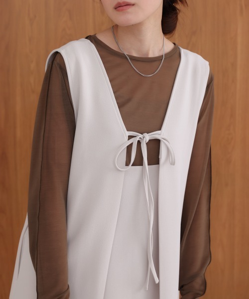 Bab(バブ)の「【低身長さん向けサイズあり】【マタニティ】【イージーケア】イージージョーゼット前後2WAYジャンパースカート(ワンピース・レディース・アイボリー/ベージュ/チャコールグレー/モカ/ブラック・S/M)」の14枚目の写真