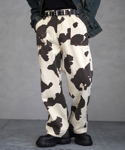 【セール】animal pattern wide baker pants / アニマルパターンワイドベイカーパンツ（その他パンツ）｜Shoowtime（ショウタイム）