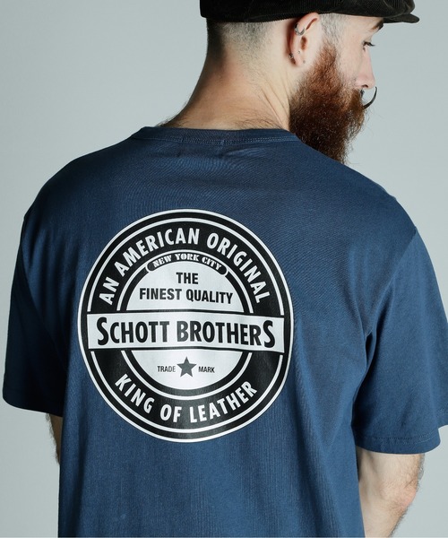 Schott(ショット)の「Schott/ショット/T-SHIRT OVAL LOGO/Tシャツ オーバルロゴ(Tシャツ/カットソー・メンズ・ブラック/ホワイト/ネイビー・2XL/XL/L/M)」の1枚目の写真