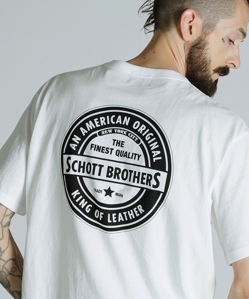 Schott(ショット)の「Schott/ショット/T-SHIRT OVAL LOGO/Tシャツ オーバルロゴ(Tシャツ/カットソー・メンズ・ブラック/ホワイト/ネイビー・2XL/XL/L/M)」の2枚目の写真