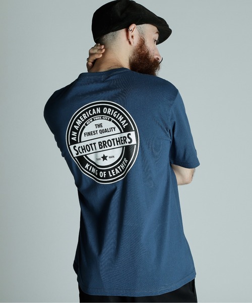 Schott(ショット)の「Schott/ショット/T-SHIRT OVAL LOGO/Tシャツ オーバルロゴ(Tシャツ/カットソー・メンズ・ブラック/ホワイト/ネイビー・2XL/XL/L/M)」の8枚目の写真