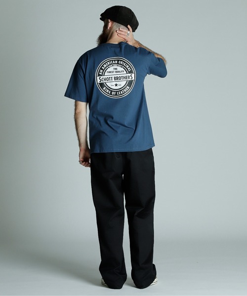 Schott(ショット)の「Schott/ショット/T-SHIRT OVAL LOGO/Tシャツ オーバルロゴ(Tシャツ/カットソー・メンズ・ブラック/ホワイト/ネイビー・2XL/XL/L/M)」の19枚目の写真