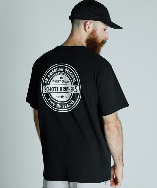 Schott(ショット)の「Schott/ショット/T-SHIRT OVAL LOGO/Tシャツ オーバルロゴ(Tシャツ/カットソー・メンズ・ブラック/ホワイト/ネイビー・2XL/XL/L/M)」の6枚目の写真