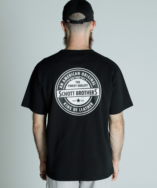 Schott(ショット)の「Schott/ショット/T-SHIRT OVAL LOGO/Tシャツ オーバルロゴ(Tシャツ/カットソー・メンズ・ブラック/ホワイト/ネイビー・2XL/XL/L/M)」の11枚目の写真