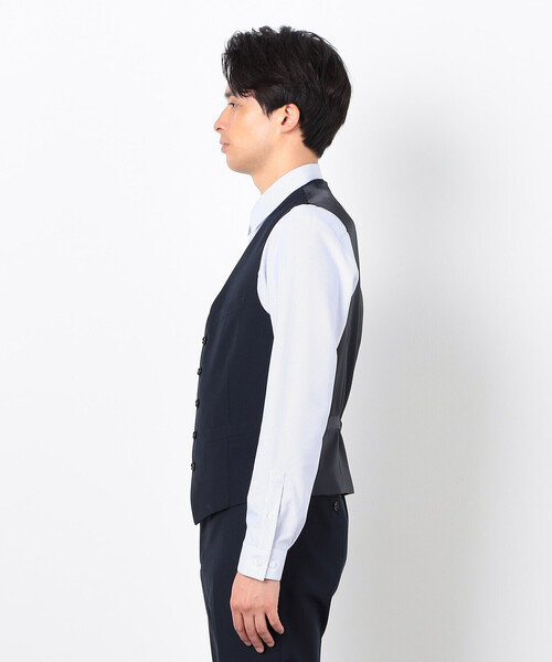 COMME CA ISM(コムサイズム)の「【セットアップ対応】トロピカルベスト ポリエステル/ウール(スーツベスト・メンズ・ネイビー/ブラック・SMALL/MEDIUM/LARGE)」の9枚目の写真