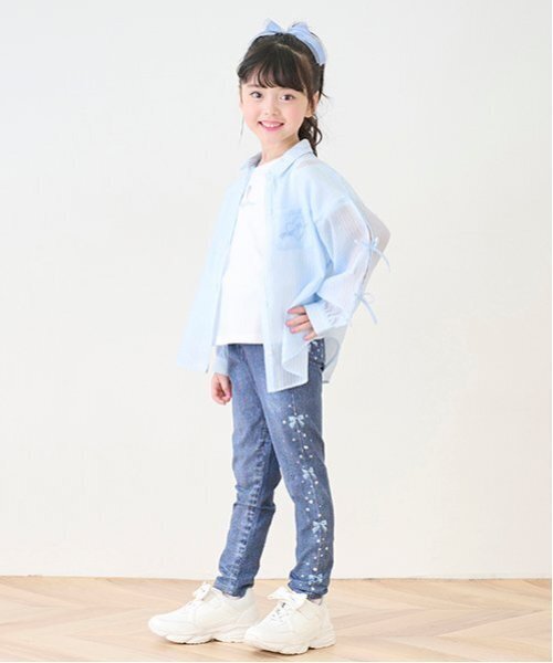 mezzo piano(メゾピアノ)の「転写レギパン(レギンス/スパッツ・キッズ・ネイビー・120cm/90cm/100cm/110cm/130cm/140cm)」の1枚目の写真