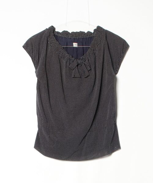 黒のドット柄ノースリーブシャツ M-premier - 美品M－premierドット柄