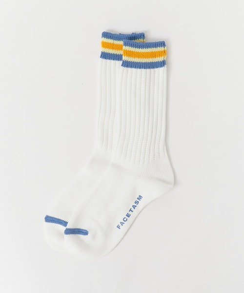 FACETASM（ファセッタズム）の「FACETASM/ファセッタズム RIB SOCKS 靴下（ソックス/靴下・メンズ・ホワイト×グレー・00）」の2枚目の写真